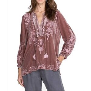 Johnny Was Dylan Double Tassled Peasant Top